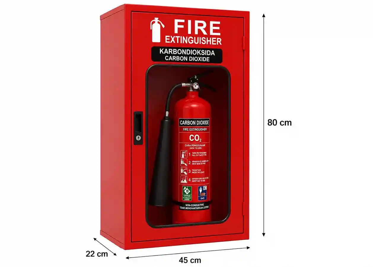 Box Fire Extinguisher APAR CO2 (Carbon Dioxide) ukuran 22x80x45 cm