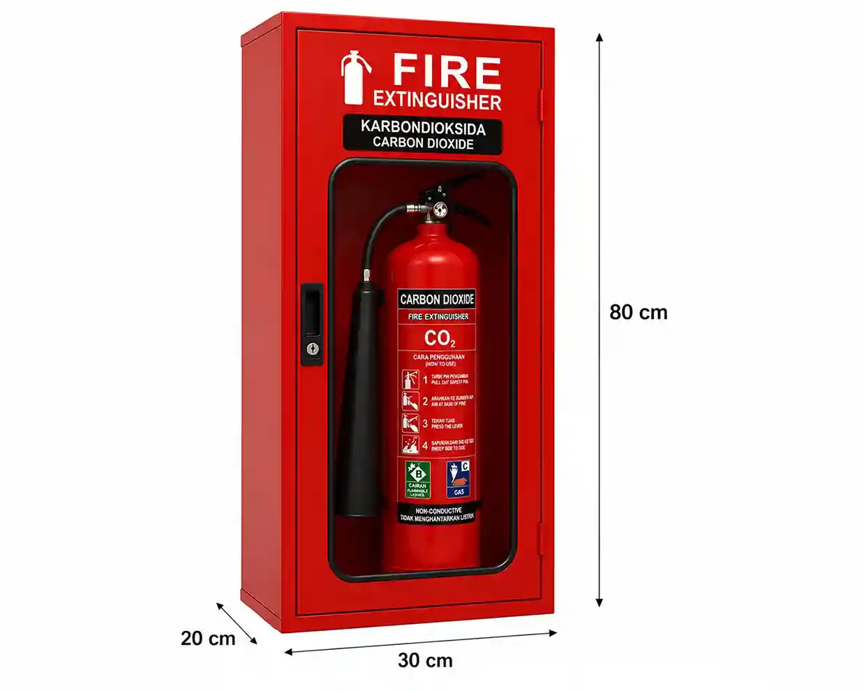 Box Fire Extinguisher APAR CO2 (Carbon Dioxide) ukuran 30x80x20 cm