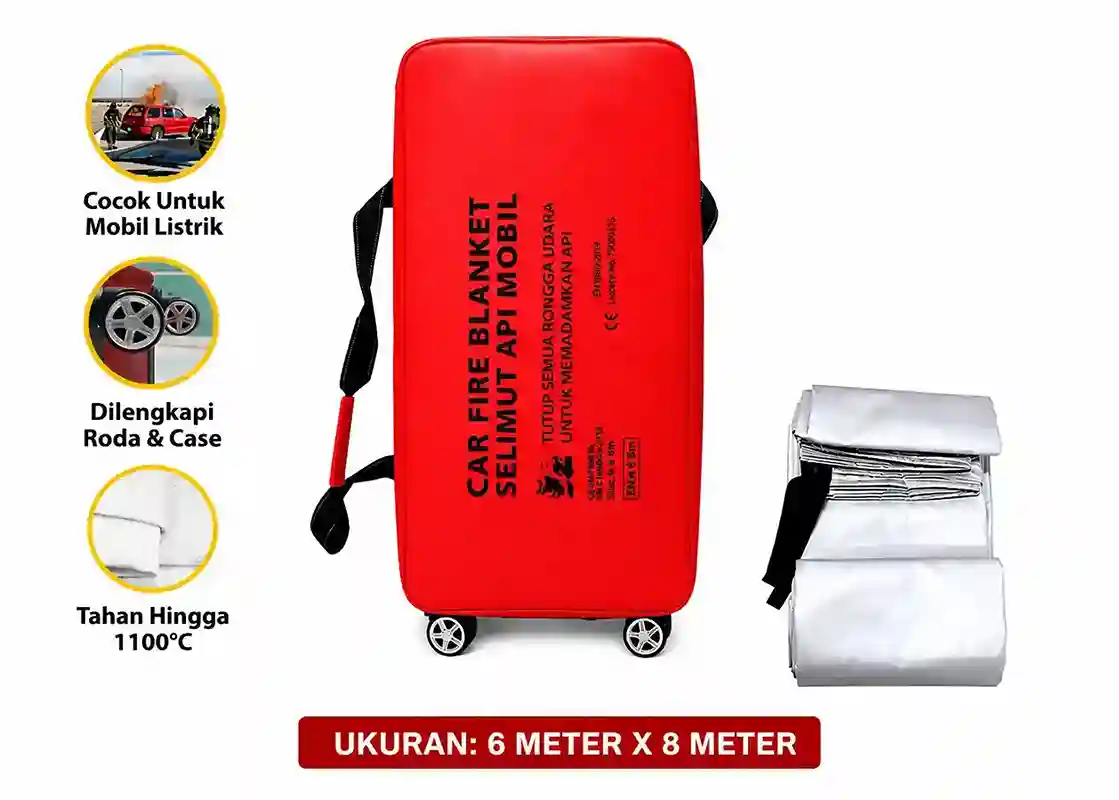 Car Fire Blanket 6x8 Hard Case Roda – Selimut Api Mobil Fiberglass 100%