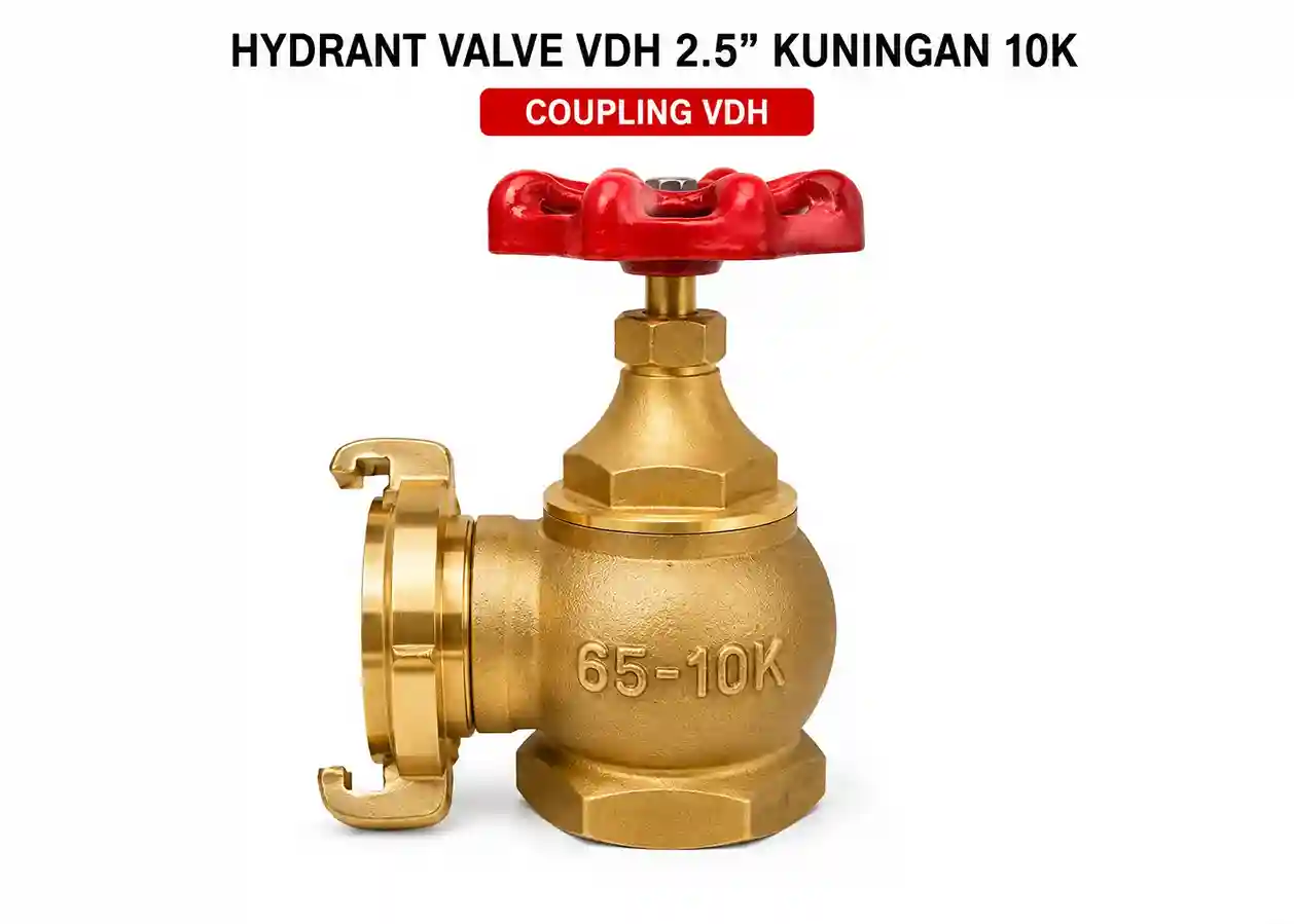 Hydrant Valve VDH 2.5" Kuningan 10K – Katup Hydrant Coupling VDH
