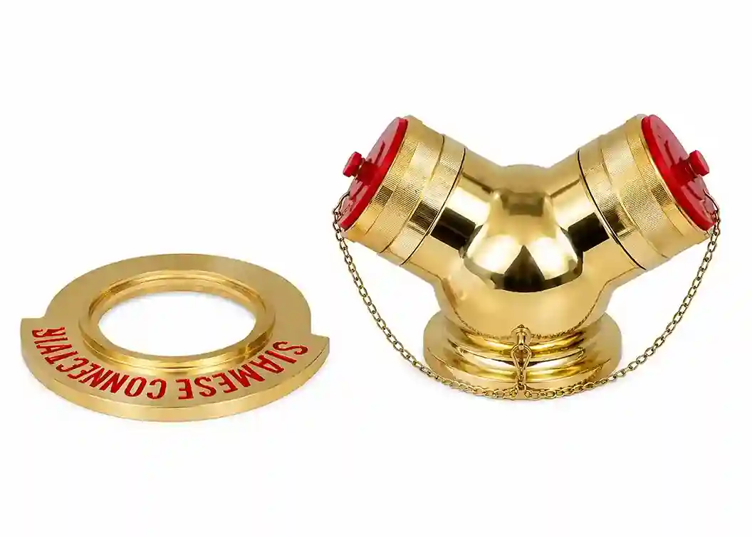 Siamese Brass S7 Machino – Sambungan Hydrant Kuningan 4" x 2.5" x 2.5"