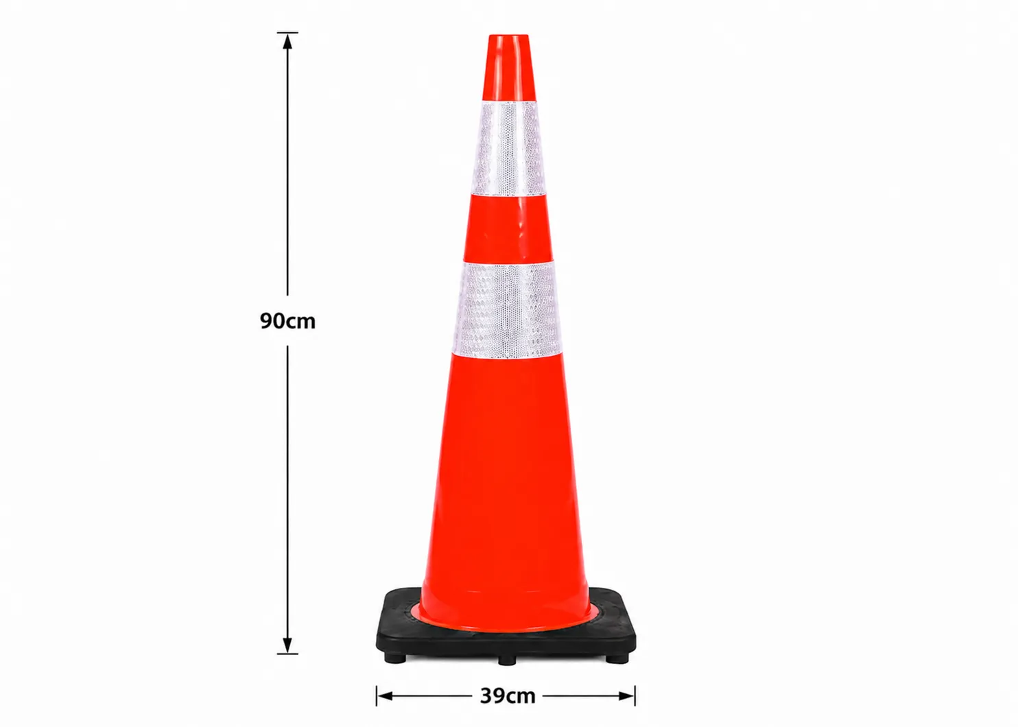 Thumbnail Traffic Cone Karet Double Reflective – Kerucut Lalu Lintas Rubber dengan Double Scotchlite
