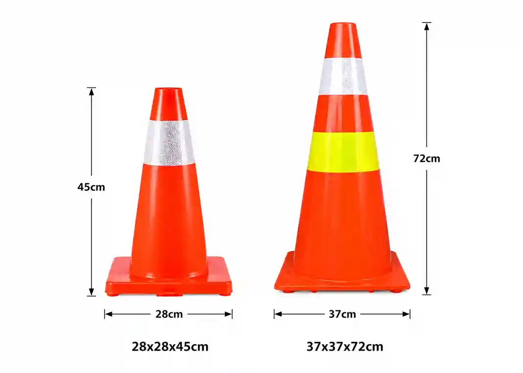 Traffic Cone PVC – Kerucut Lalu Lintas PVC dengan Double & Single Reflective Scotchlite